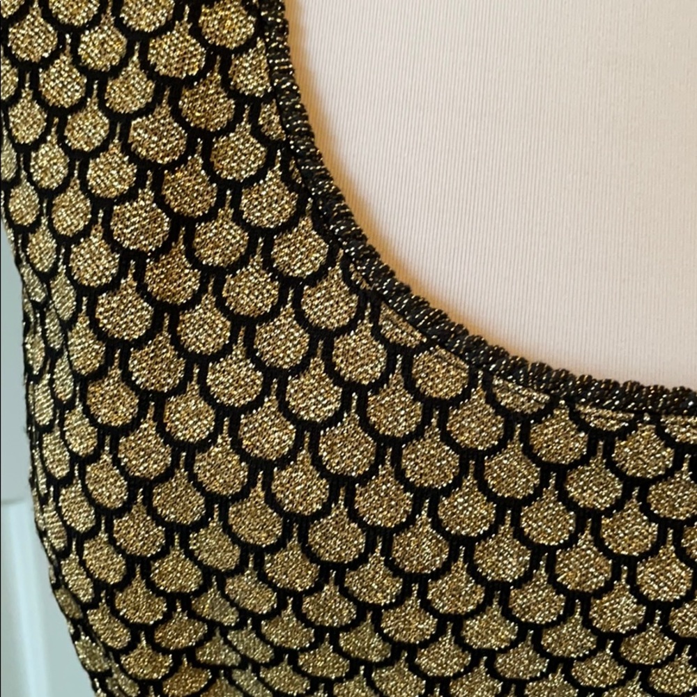Adrienne Vittadini black and gold cocktail dress - Picture 3 of 4